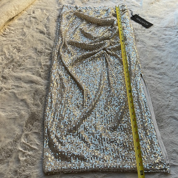 Wildfox Amirdale sequin skirt in pink champagne - Picture 7 of 8